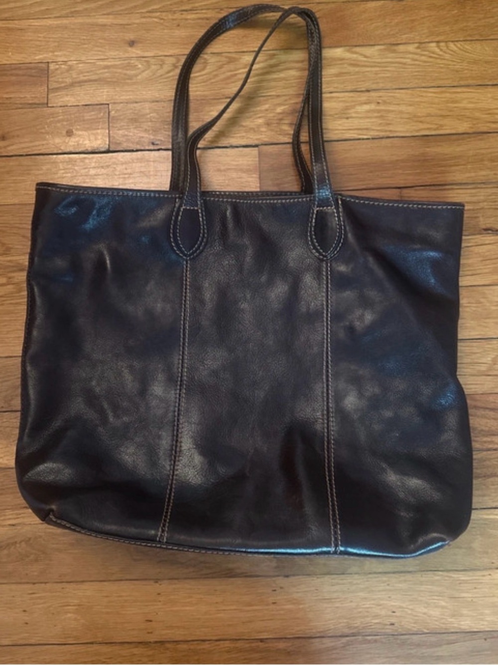 Neiman Marcus Classic Brown Leather Tote Bag